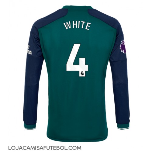 Camisa de Futebol Arsenal Benjamin White #4 Equipamento Alternativo 2023-24 Manga Comprida